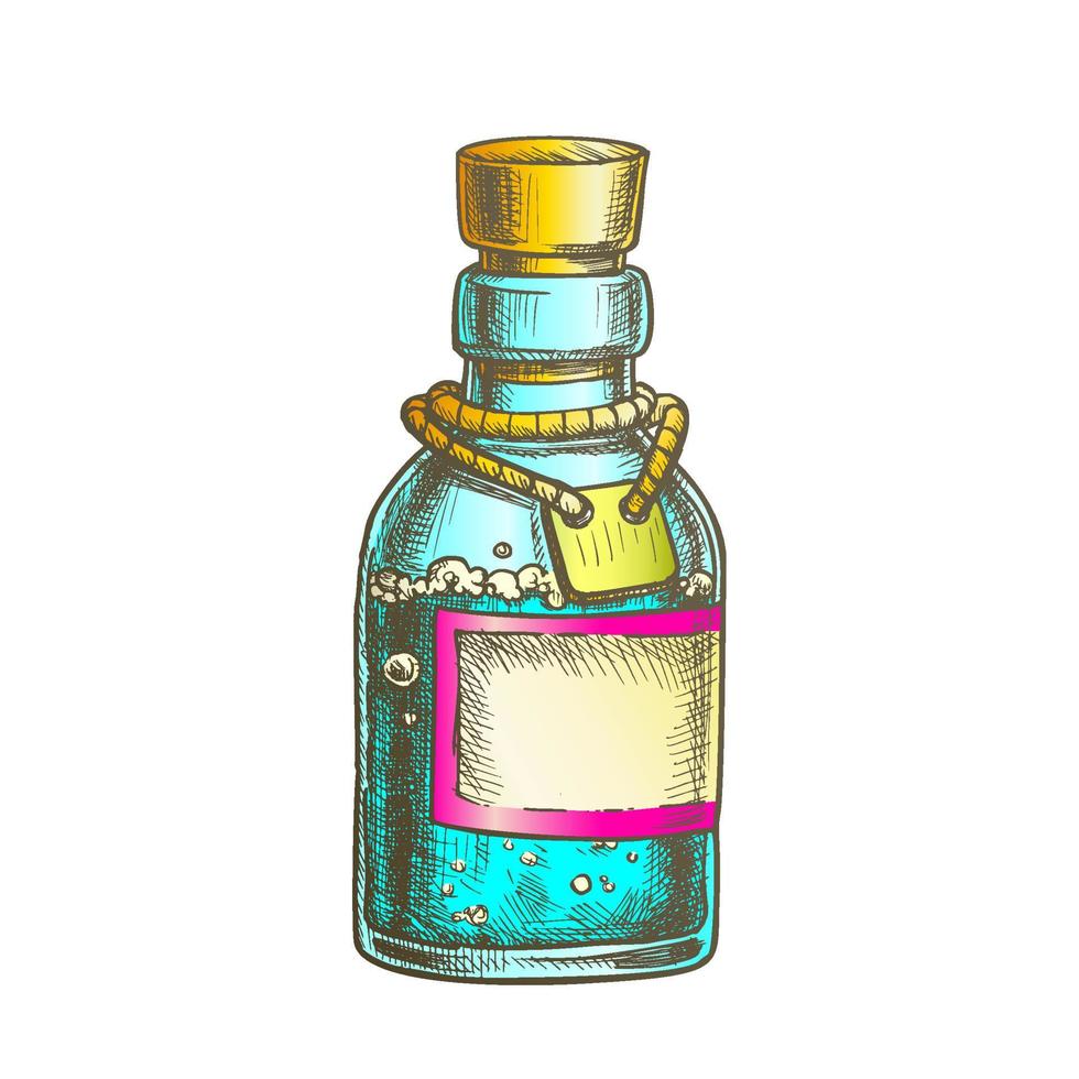 Bubbled Potion Elixir Bottle Color Vector