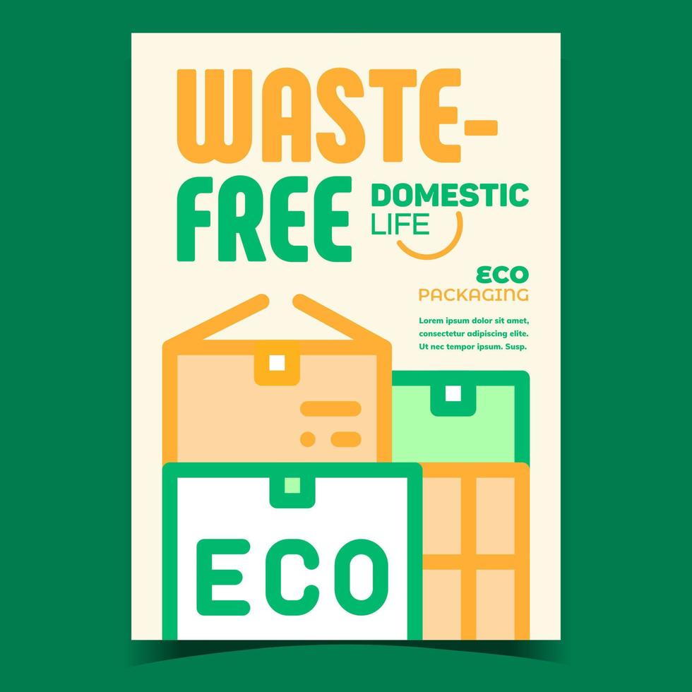 Waste-free Package Promotional Flyer Poster Vector