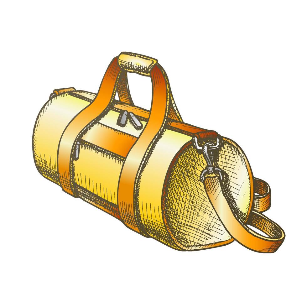 Cylindrical Sport Luggage Bag Color Vector