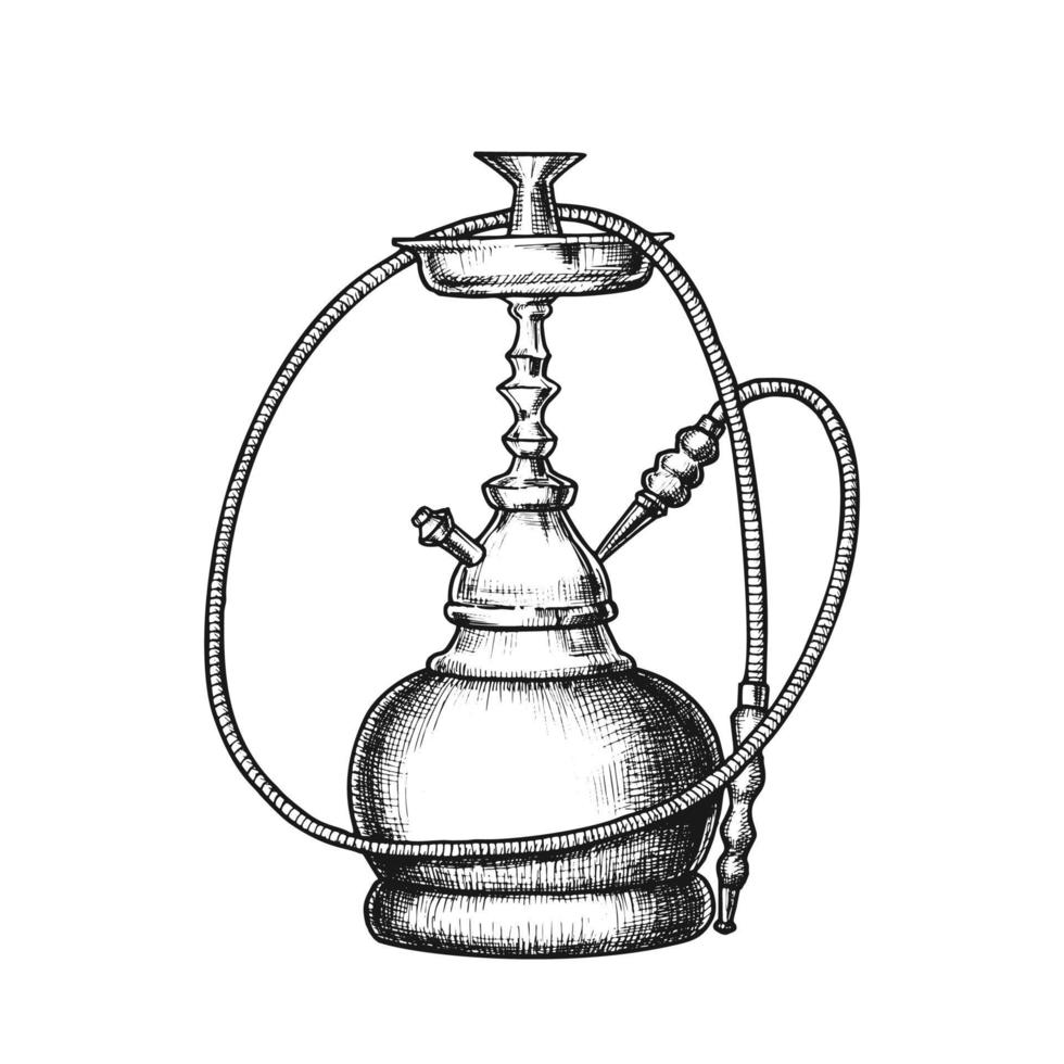 Hookah Lounge Cafe Relax Equipment Retro Vector