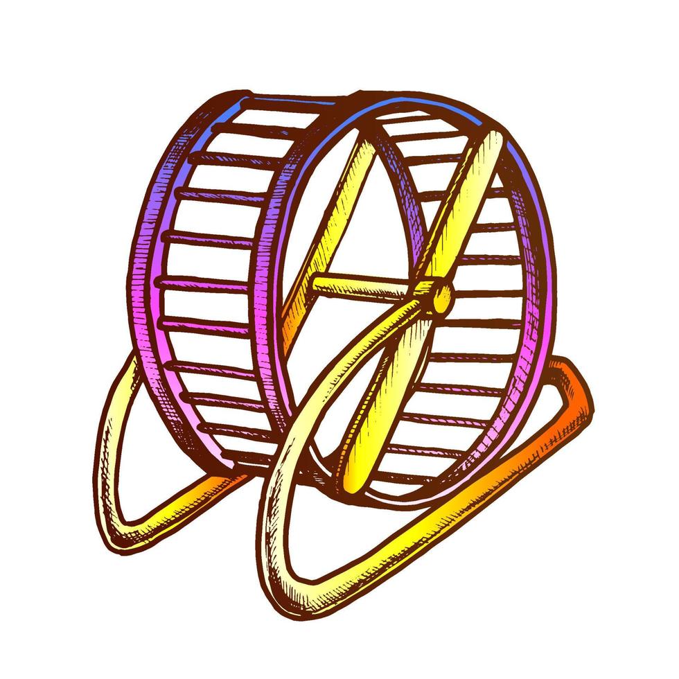 Running Wheel For Domestic Hamster Retro Vector