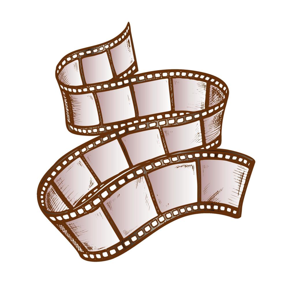 Filmstrip For Old Video Camera Color Vector