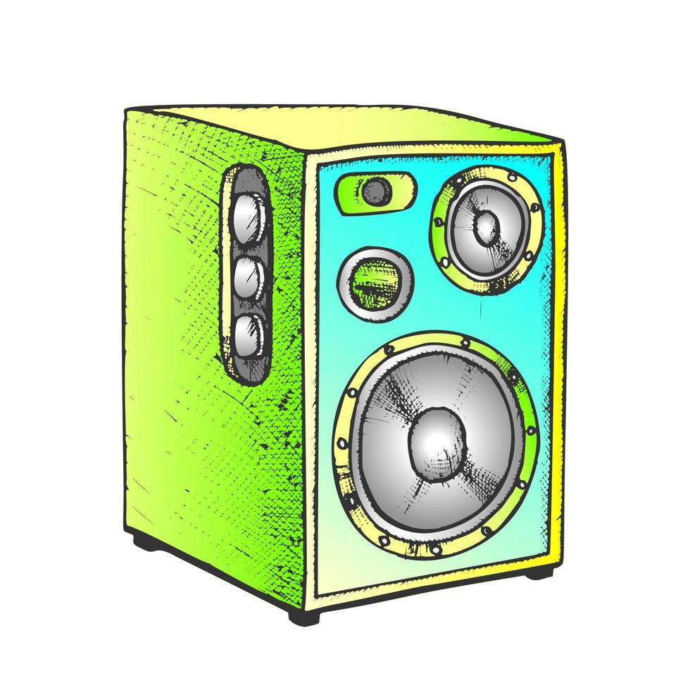 altavoz para escuchar música vector de color