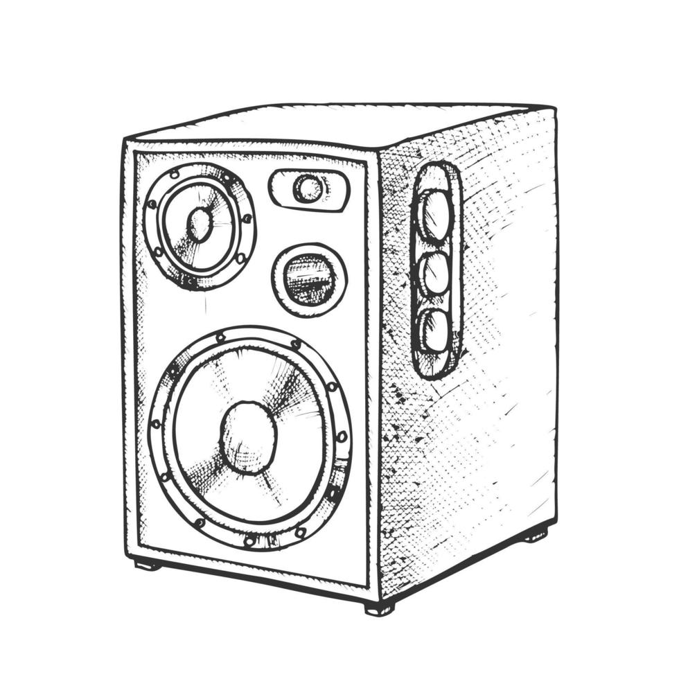 Loud Speaker For Listening Music Retro Vector