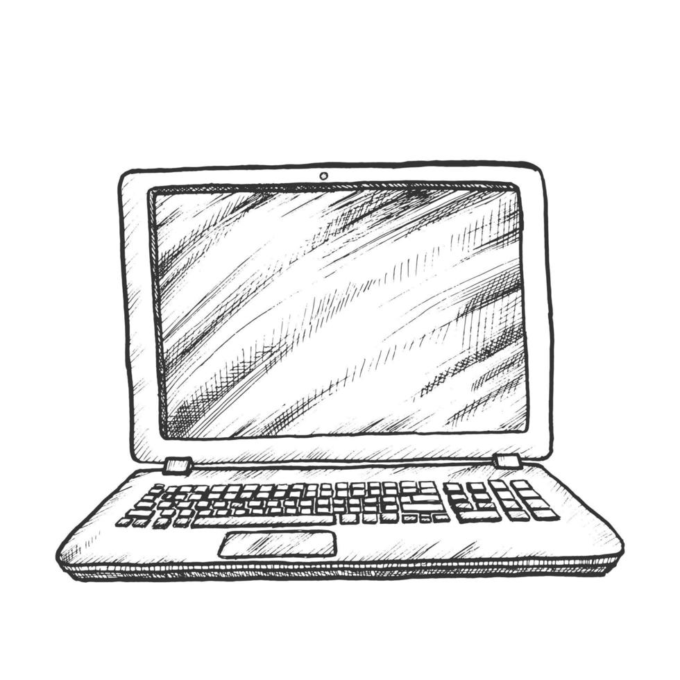 Laptop Computer Digital Gadget Monochrome Vector