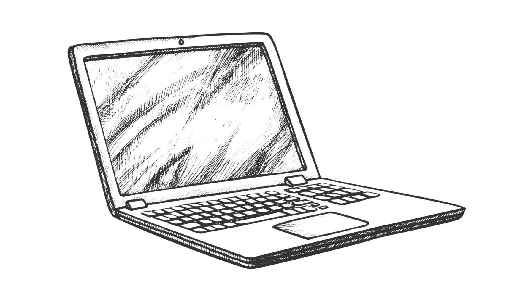 vector retro de gadget electrónico de computadora portátil