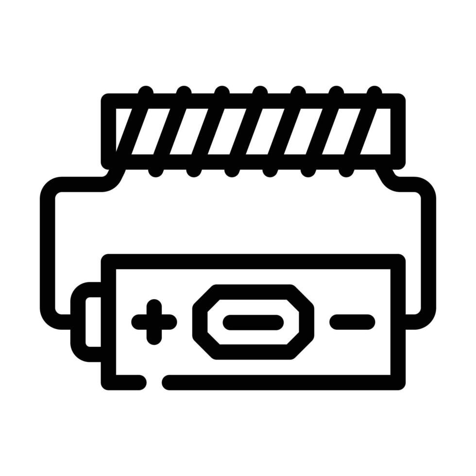 battery electromagnetic line icon vector illustration