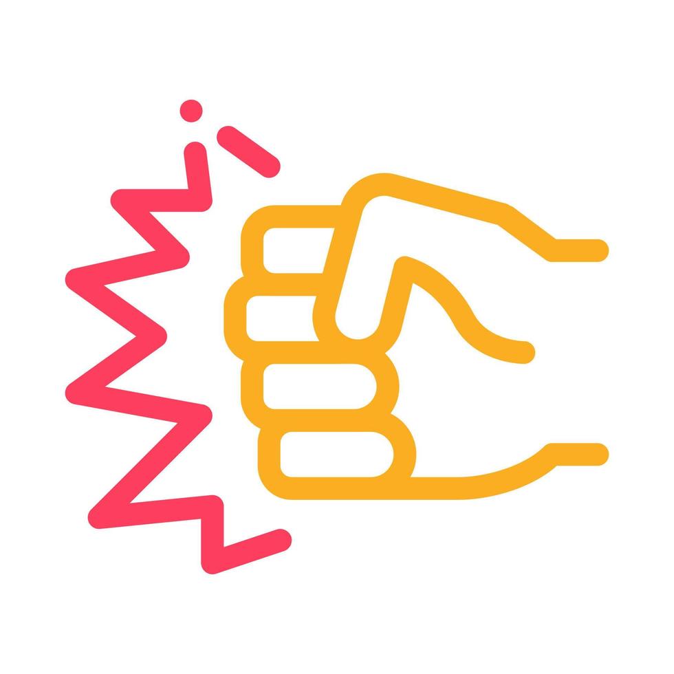 Strength Fist Punch Icon Vector Outline Illustration