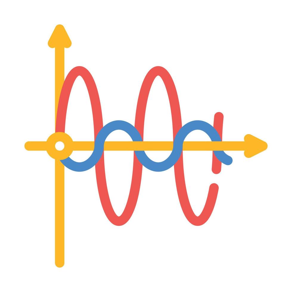 graph of electromagnetic waves color icon vector illustration