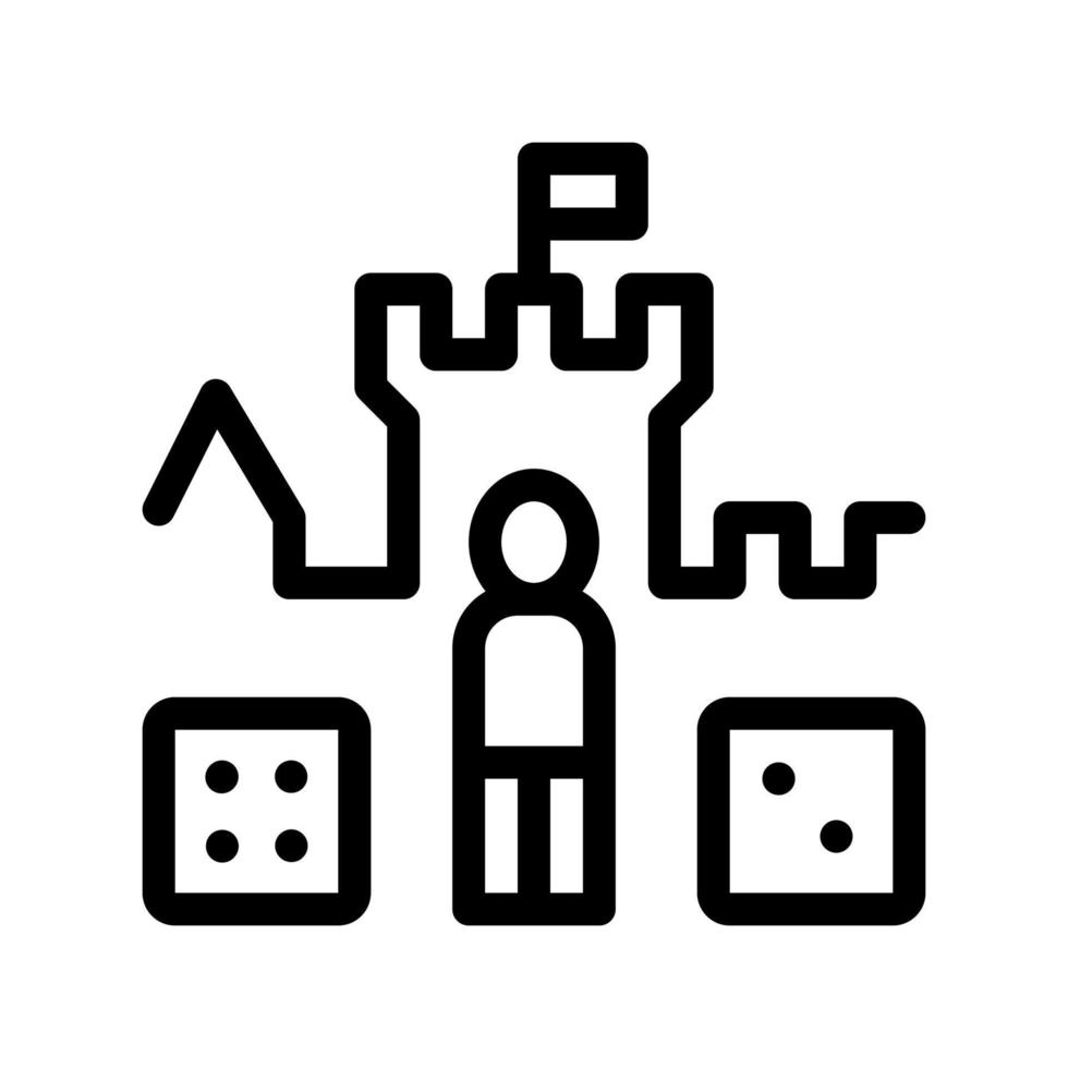 icono de signo de vector de personaje de castillo de niños interactivos