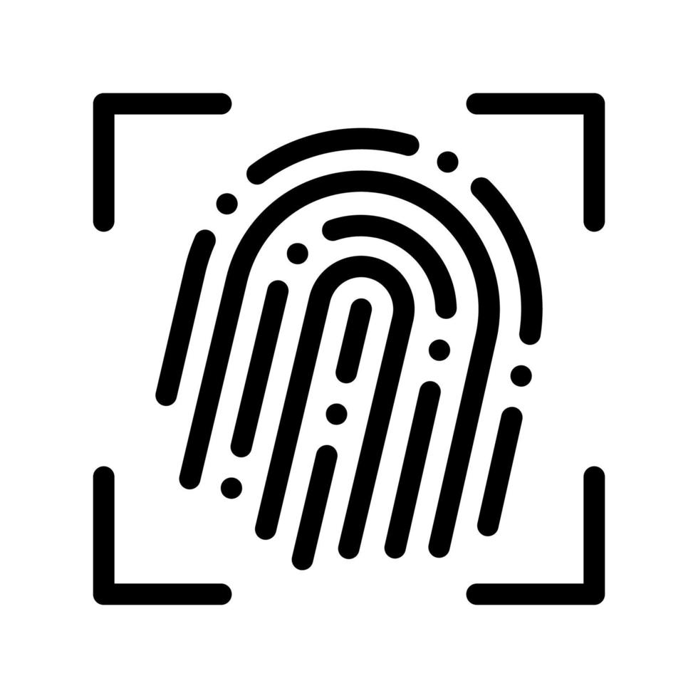 Fingerprint Dactylogram Scanner Vector Sign Icon