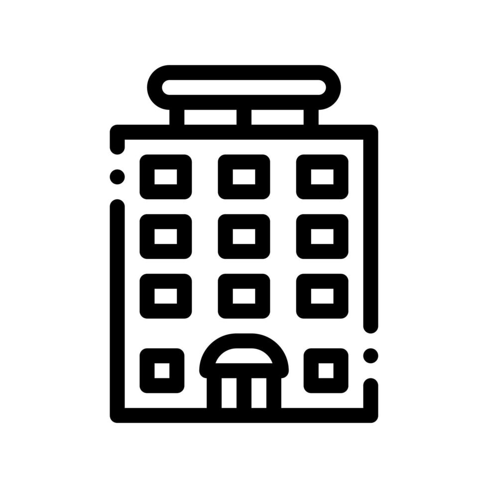 Tower-block Building Vector Sign Thin Line Icon