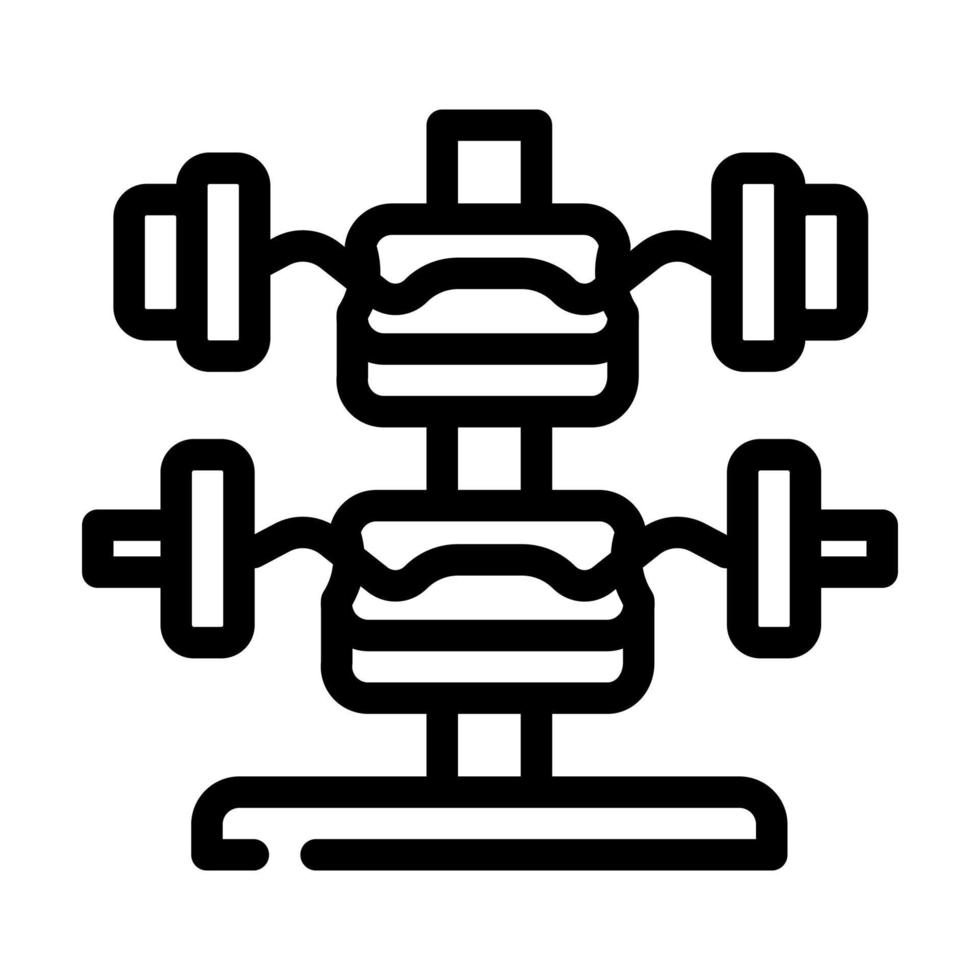 w-barbell gym equipment line icon vector illustration