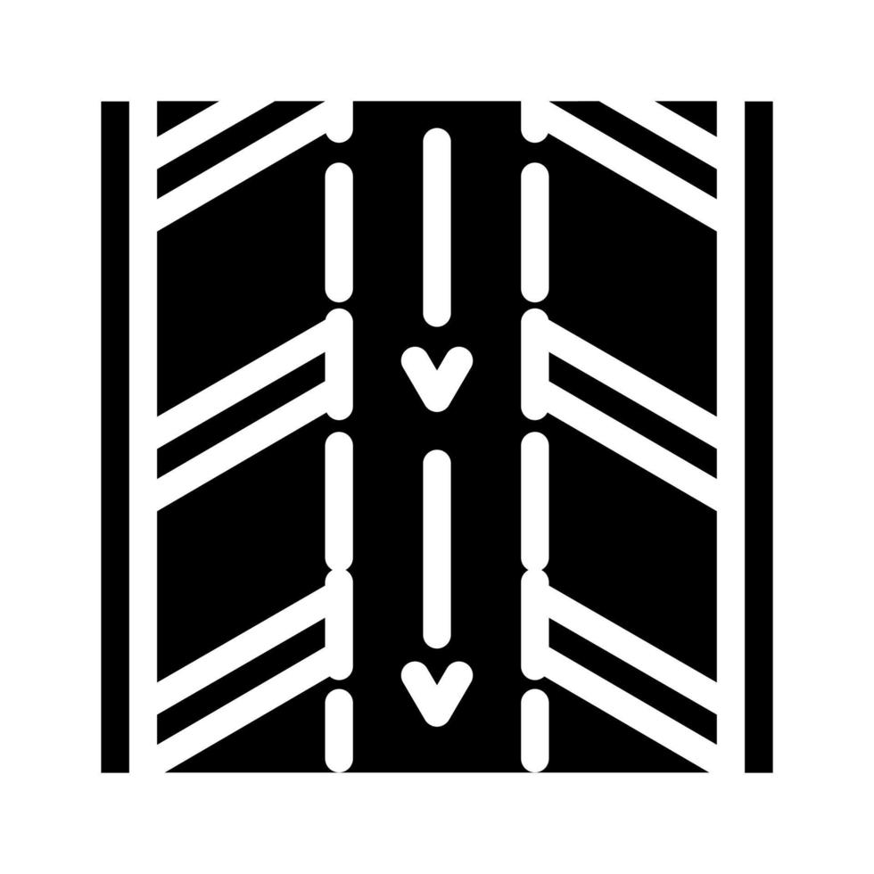 flechas de dirección en la ilustración de vector de icono de glifo de estacionamiento