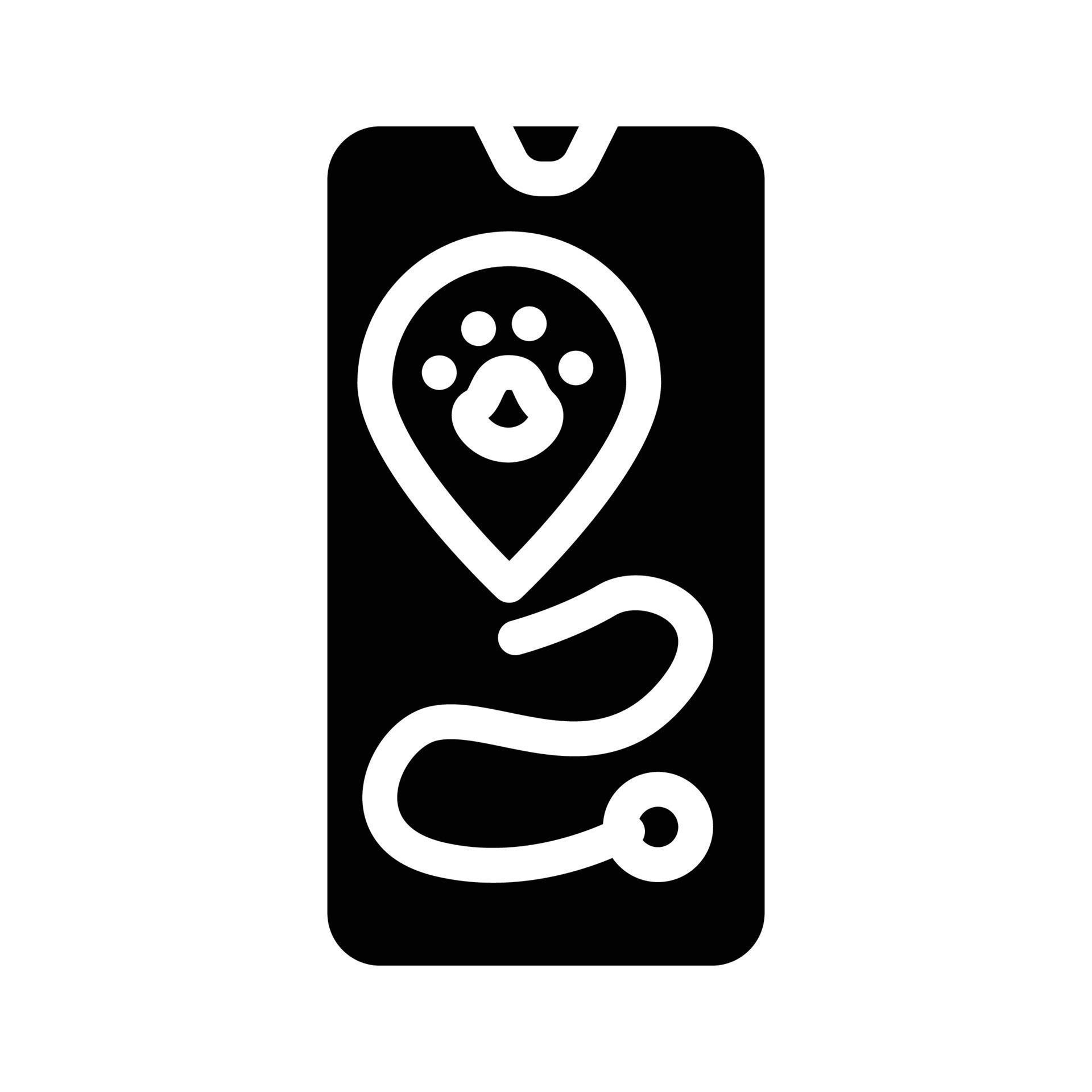 animal tracking geotag app glyph icon vector illustration 17578682