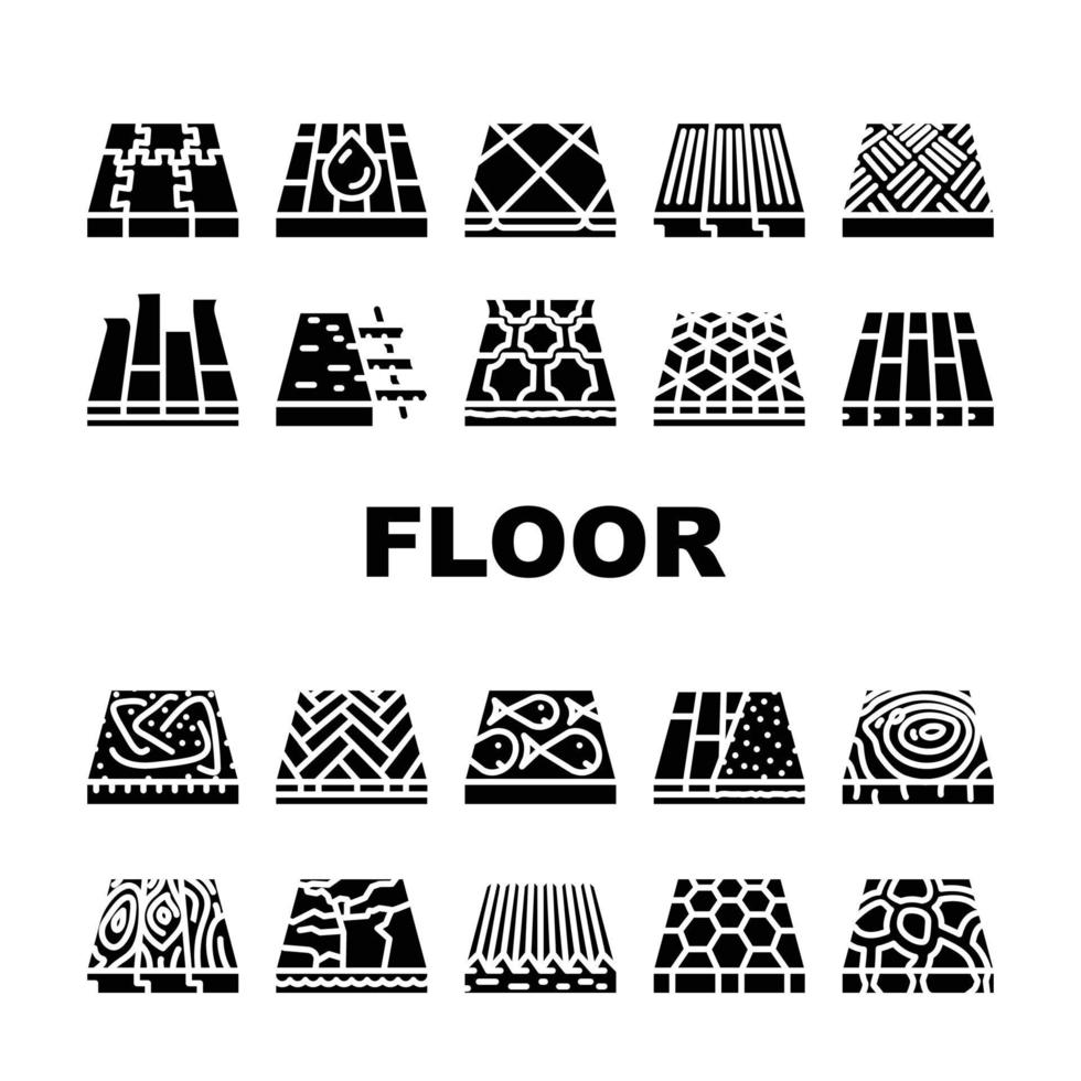 Floor Material Layers Renovation Icons Set Vector
