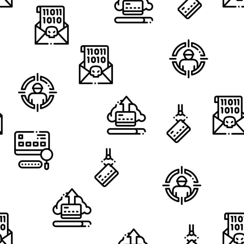 Carder Hacker Seamless Pattern Vector