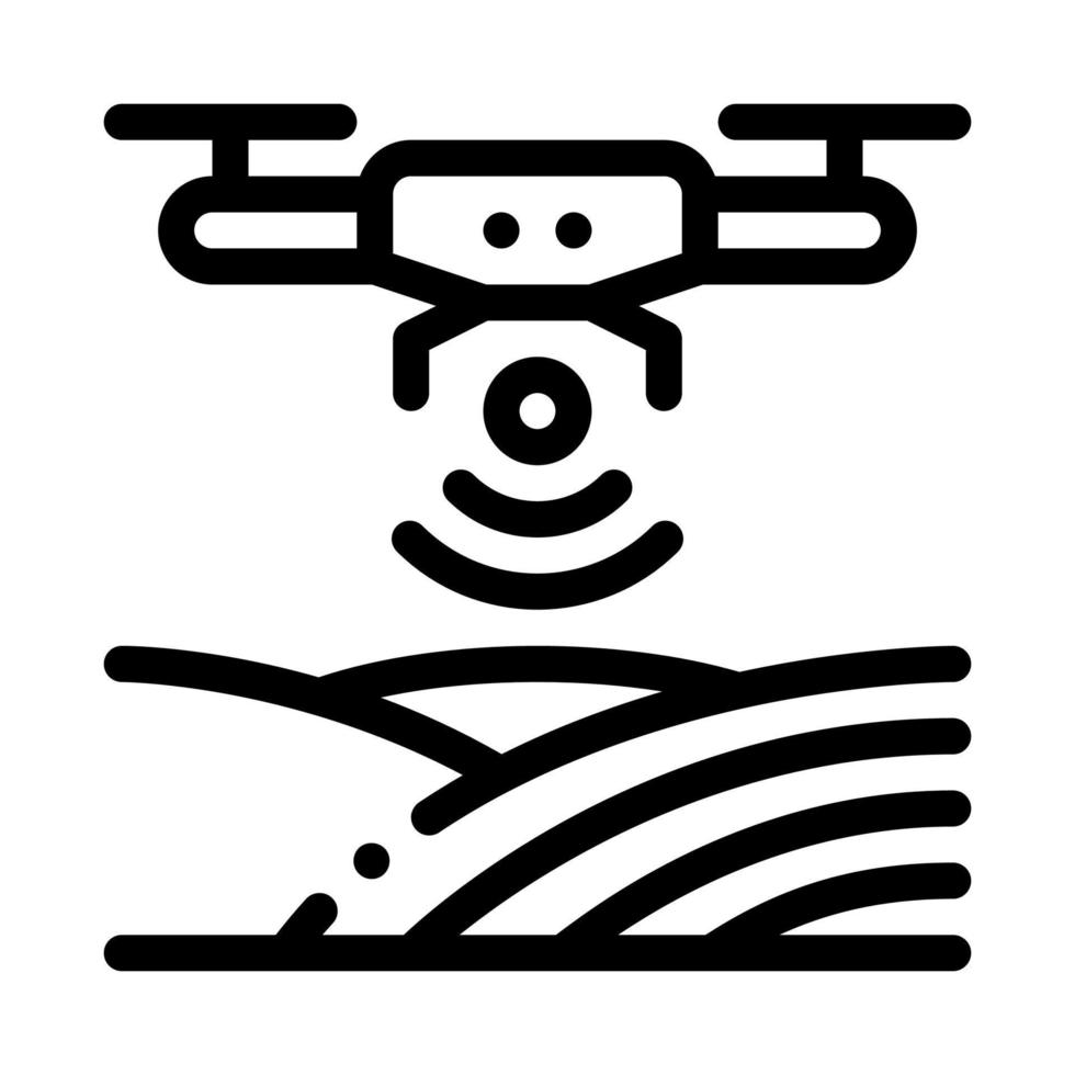 Drone Wi-Fi Signal Icon Vector Outline Illustration