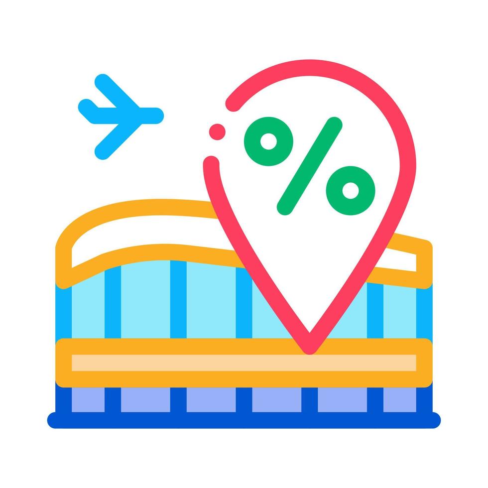 duty free increase in percent icon vector outline illustration