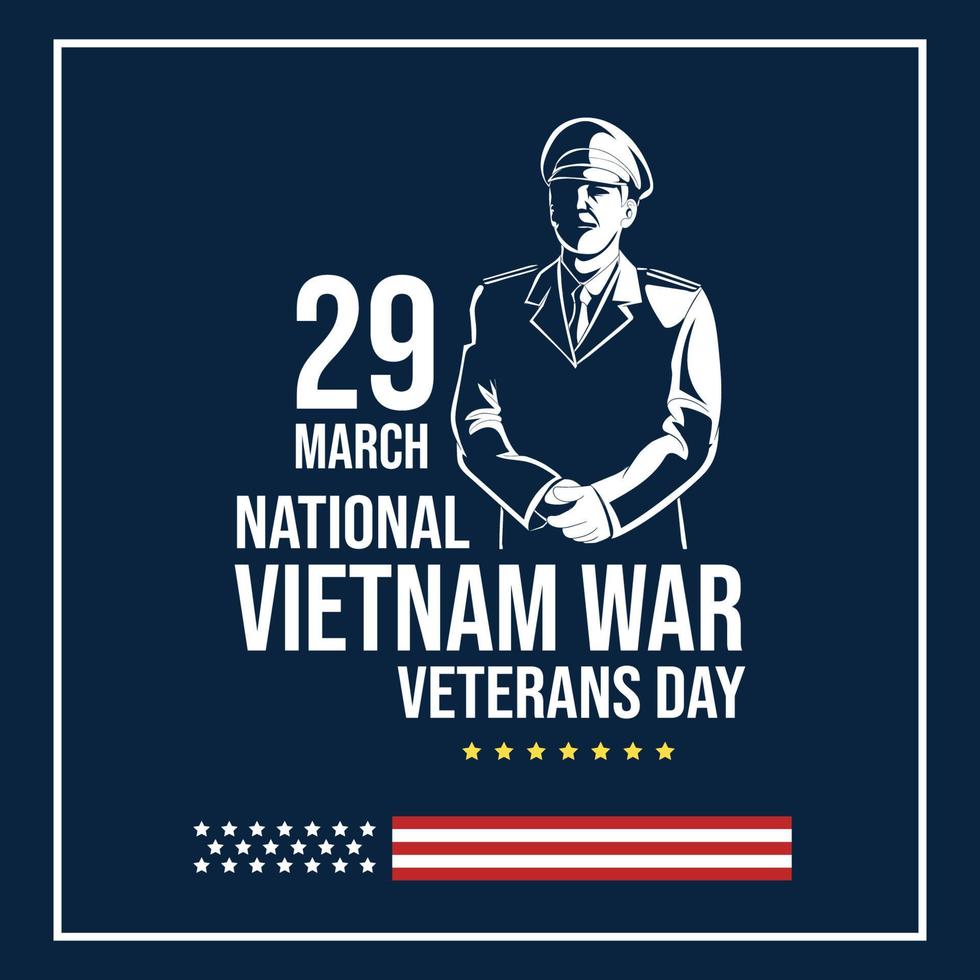 29 de marzo, feliz cartel del día de los veteranos de guerra de vietnam vector