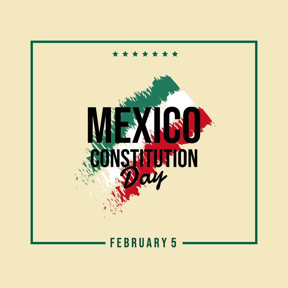 ilustración del día de la constitución de méxico. celebración del 5 de febrero vector