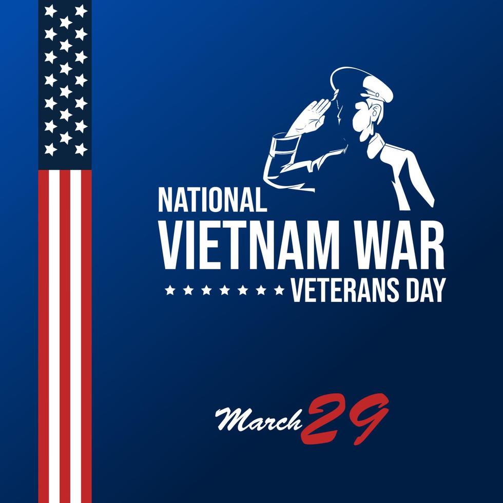 día nacional de los veteranos de guerra de vietnam. celebrado el 29 de marzo en usa vector