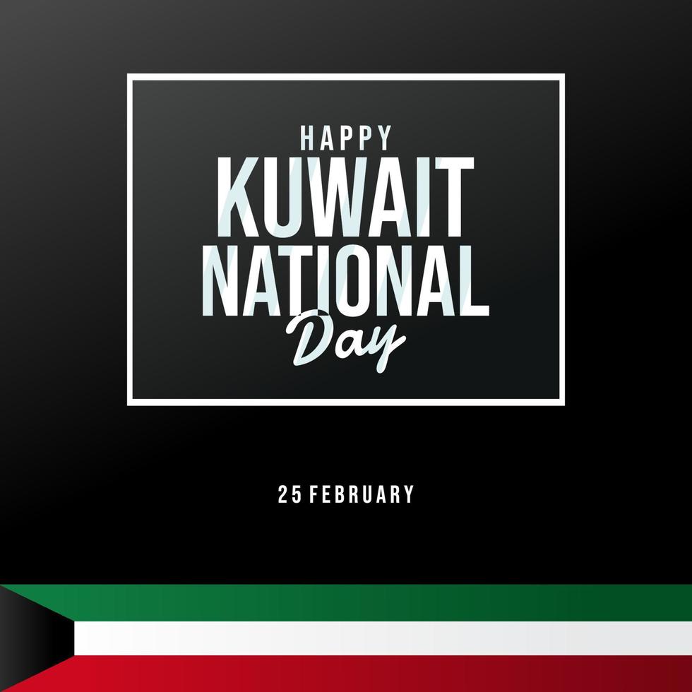 25th February happy national day Kuwait with flag vector