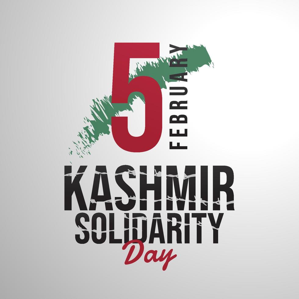 5 February Kashmir Day Solidarity. Typography design vector