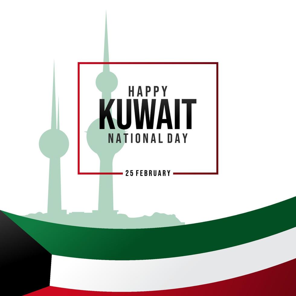 feliz día nacional kuwait ilustración vectorial vector