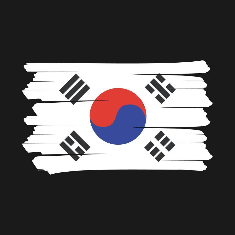 South Korea Flag Brush vector