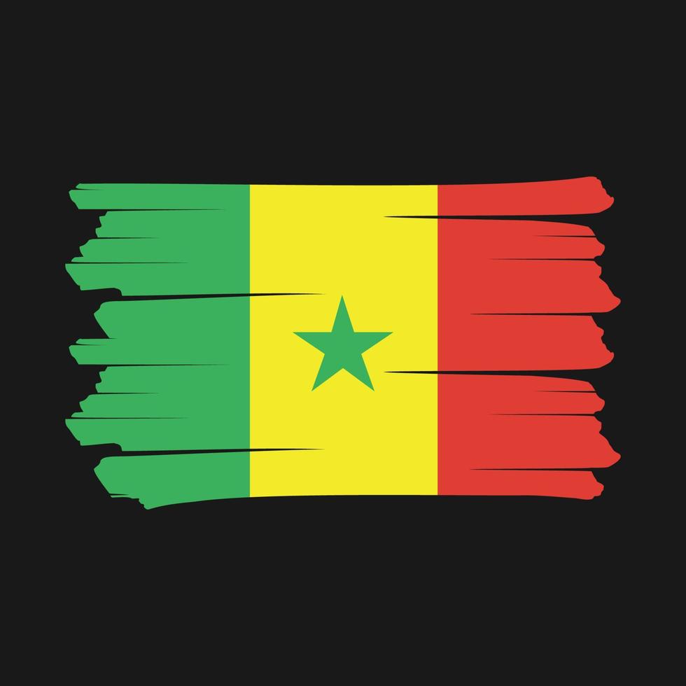 Senegal Flag Brush vector