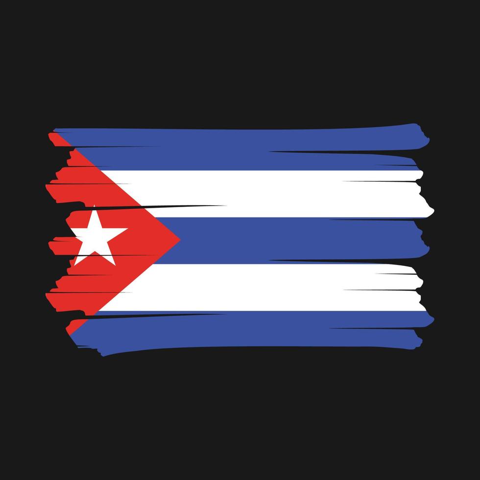 cepillo de bandera de cuba vector