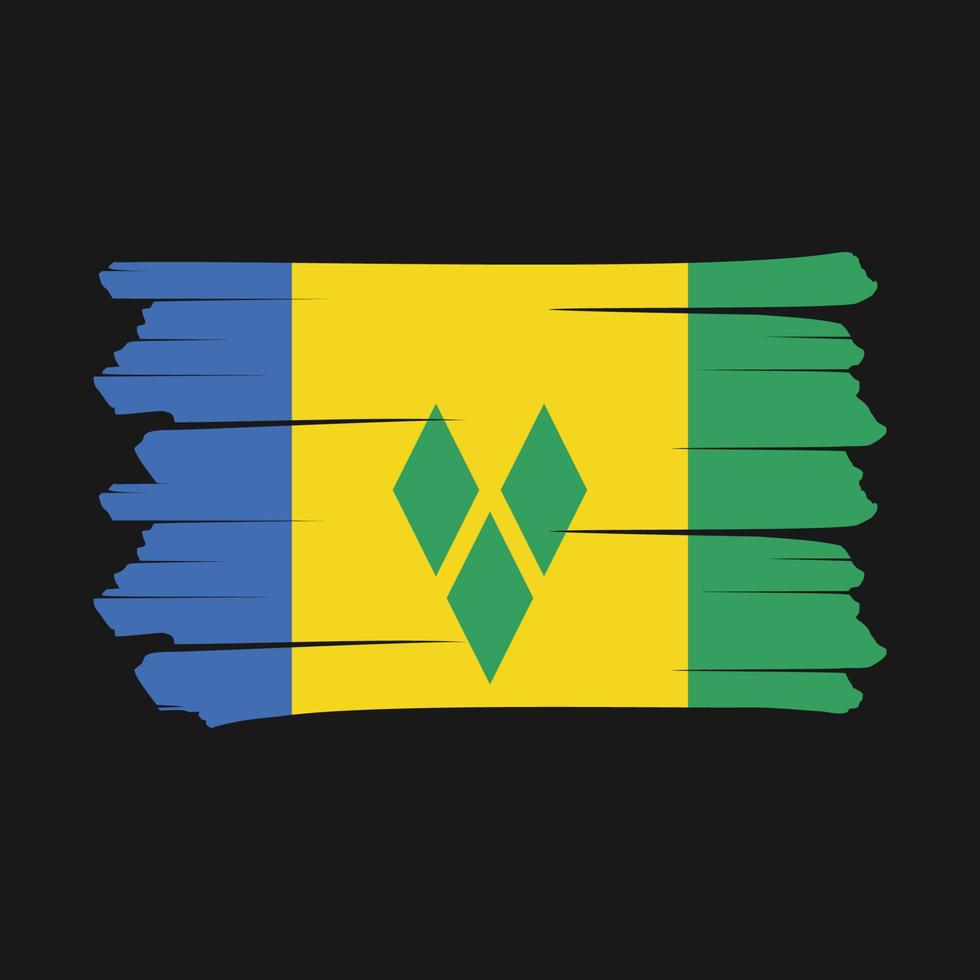 Saint Vincent Flag Brush vector