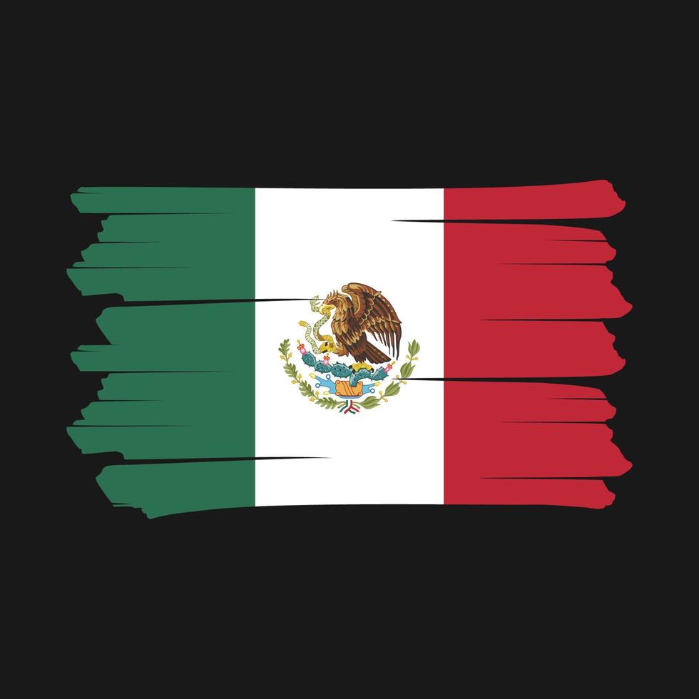 cepillo de bandera de méxico vector