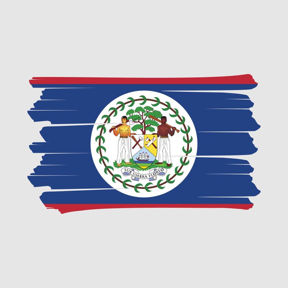 cepillo de bandera de belice vector