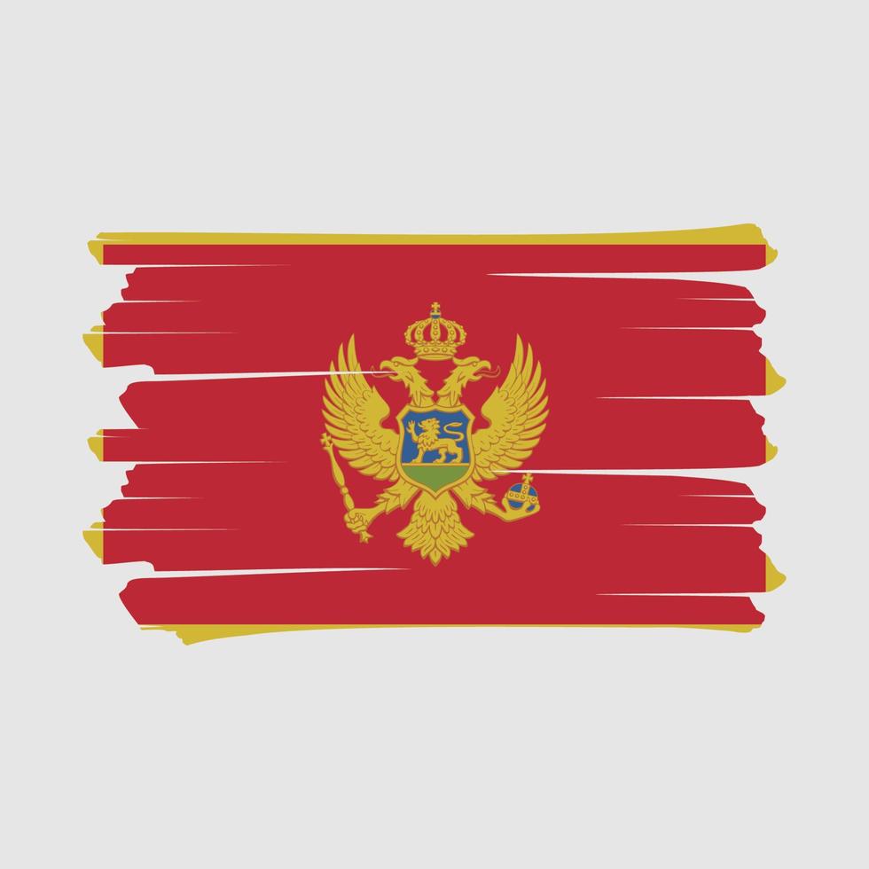 cepillo de bandera de montenegro vector