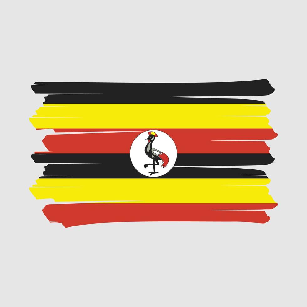 pincel de bandera de uganda vector