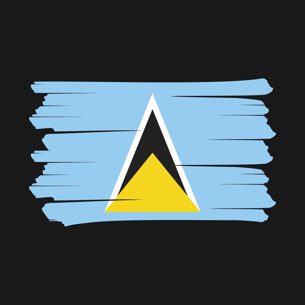 Saint Lucia Flag Brush vector