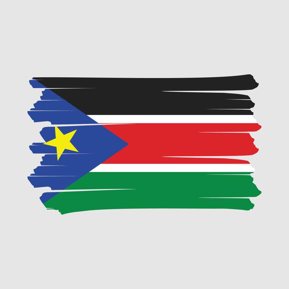 South Sudan Flag Brush vector