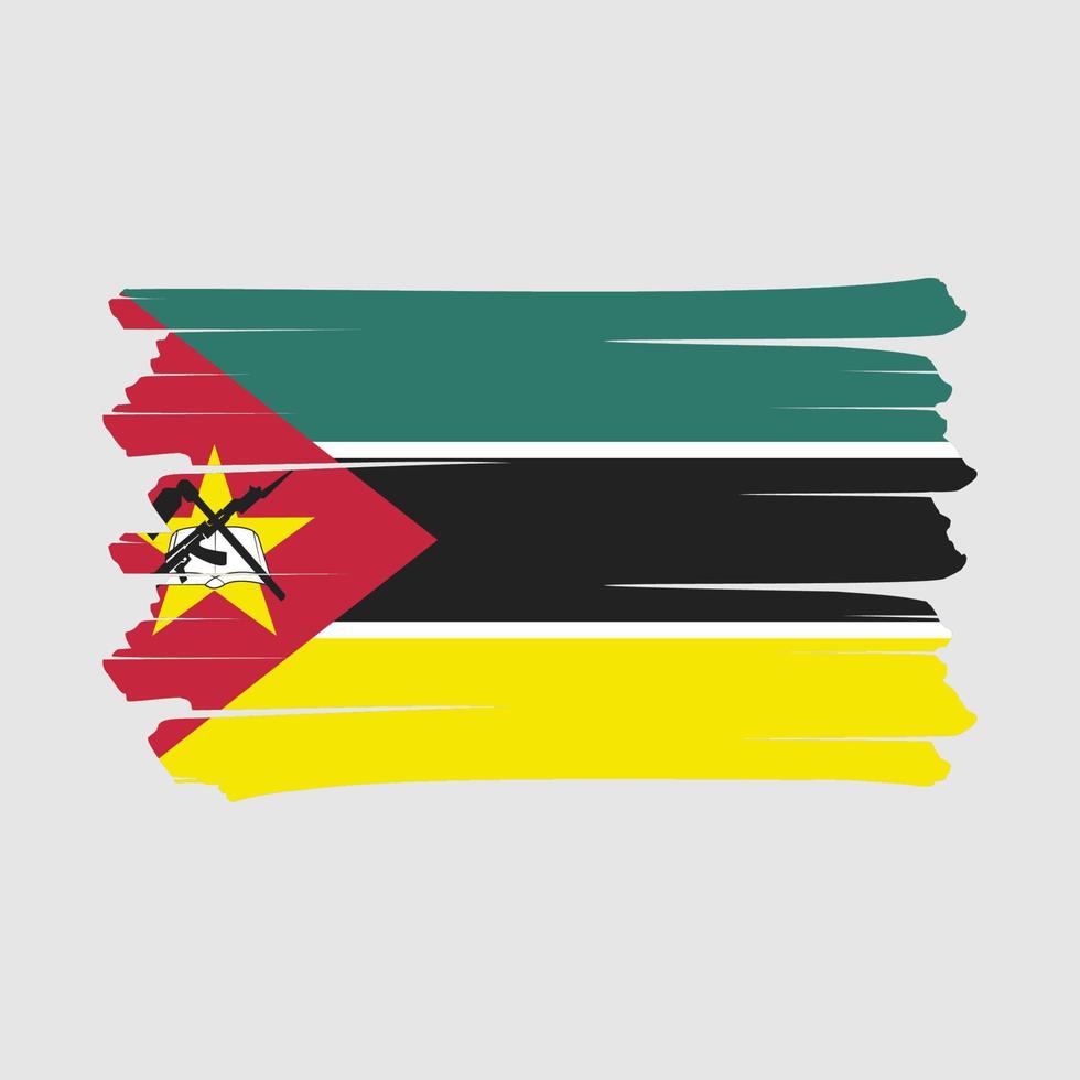 pincel de bandera de mozambique vector