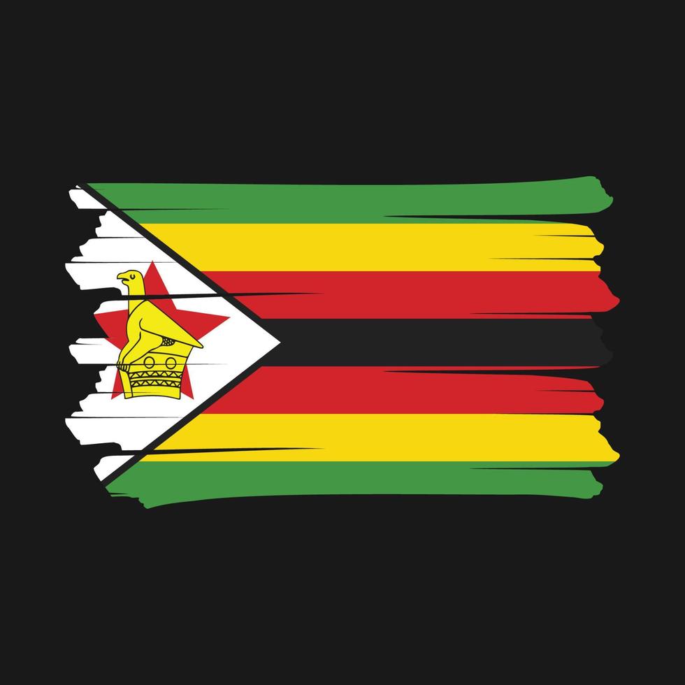 cepillo de bandera de zimbawe vector