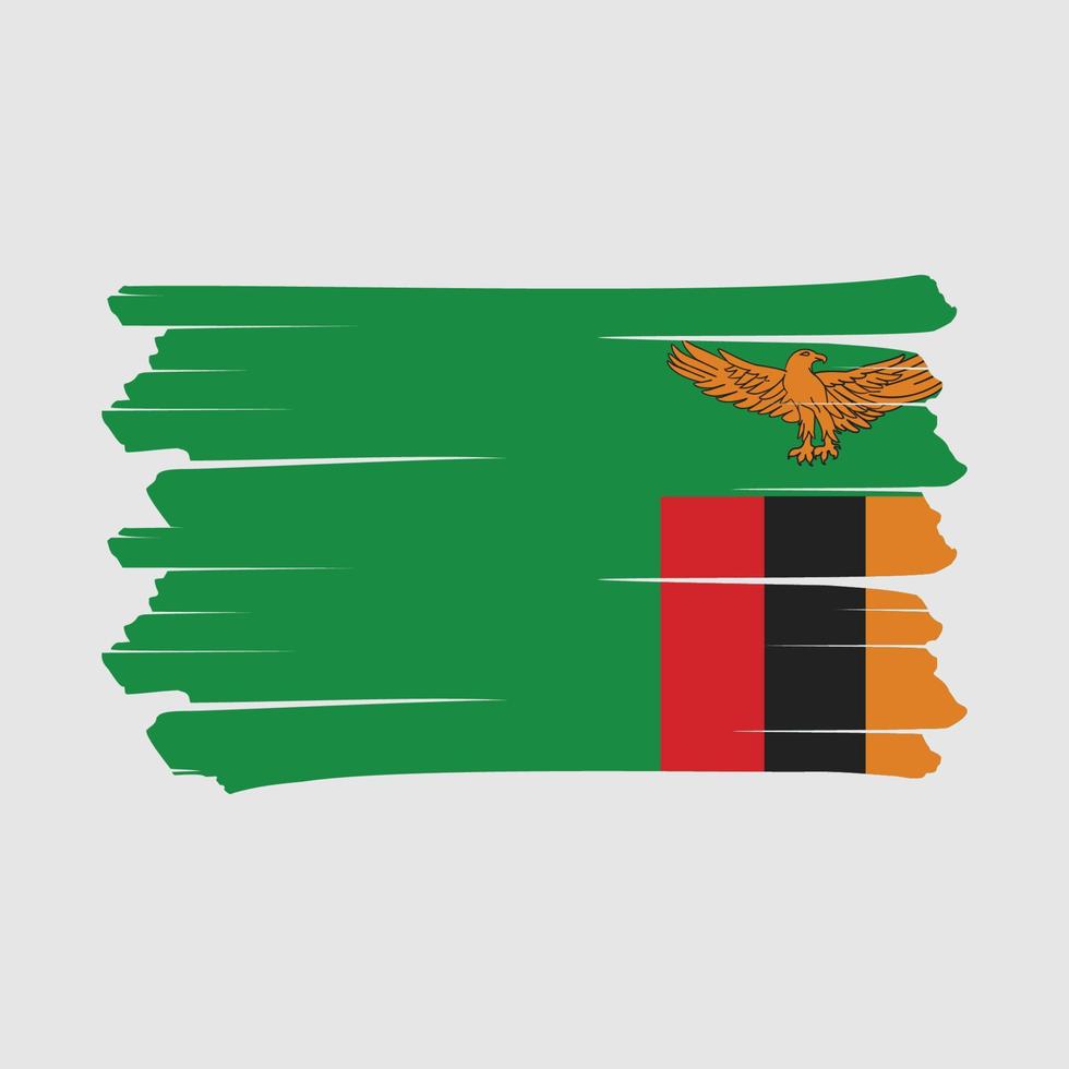 Zambia Flag Brush vector