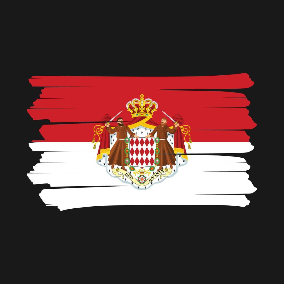 Monaco Flag Brush vector