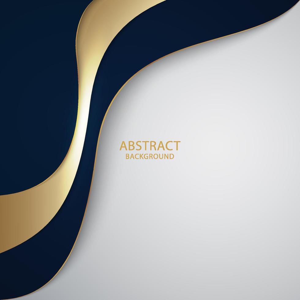 Dark blue with elegant gold lines abstract background vector