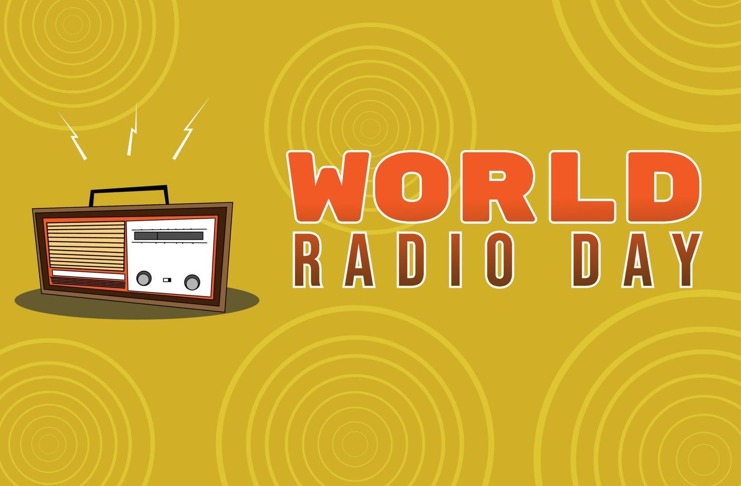 world radio day background template celebration vector