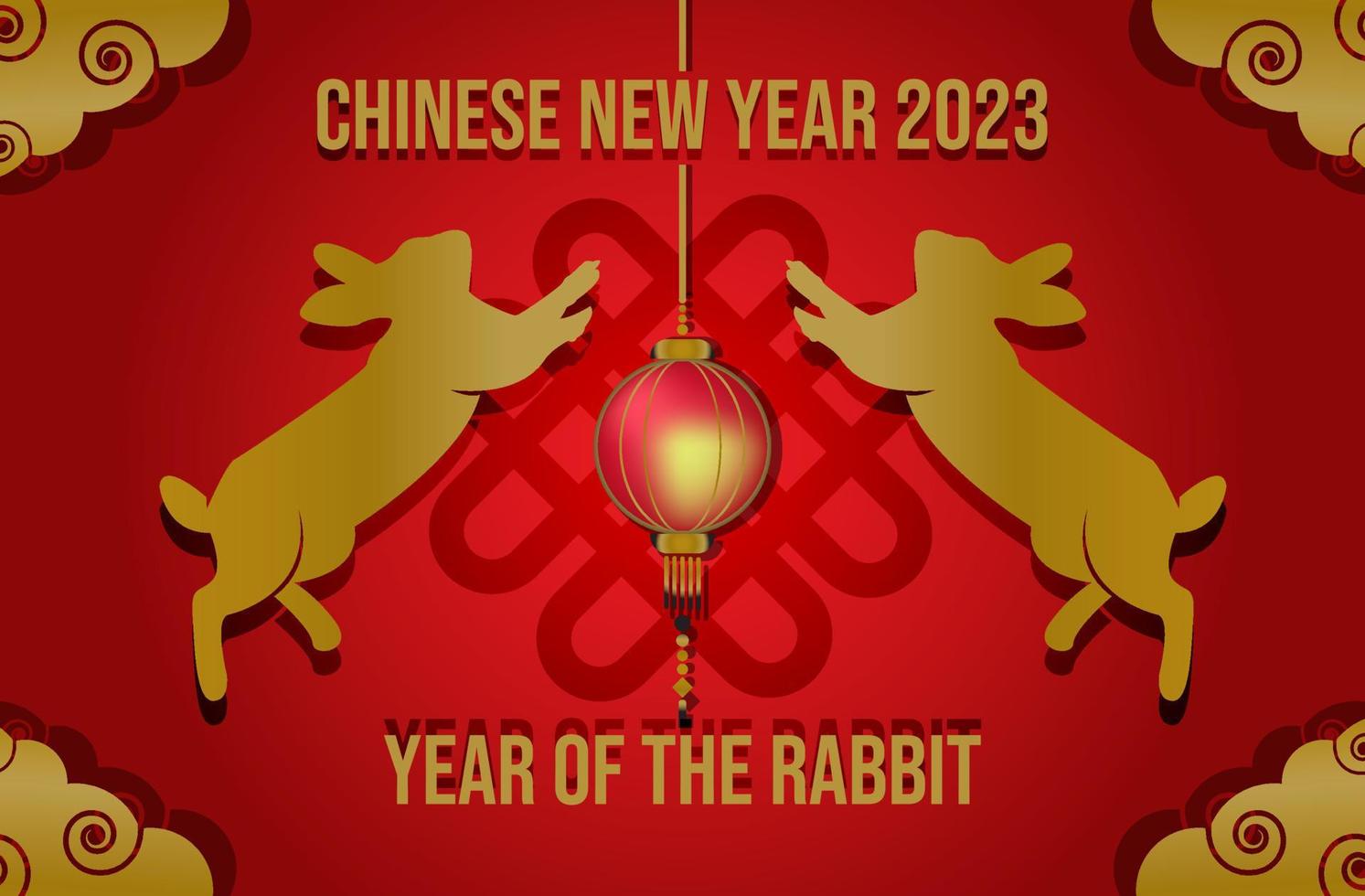 chinese new year 2023 year of the rabbit vector