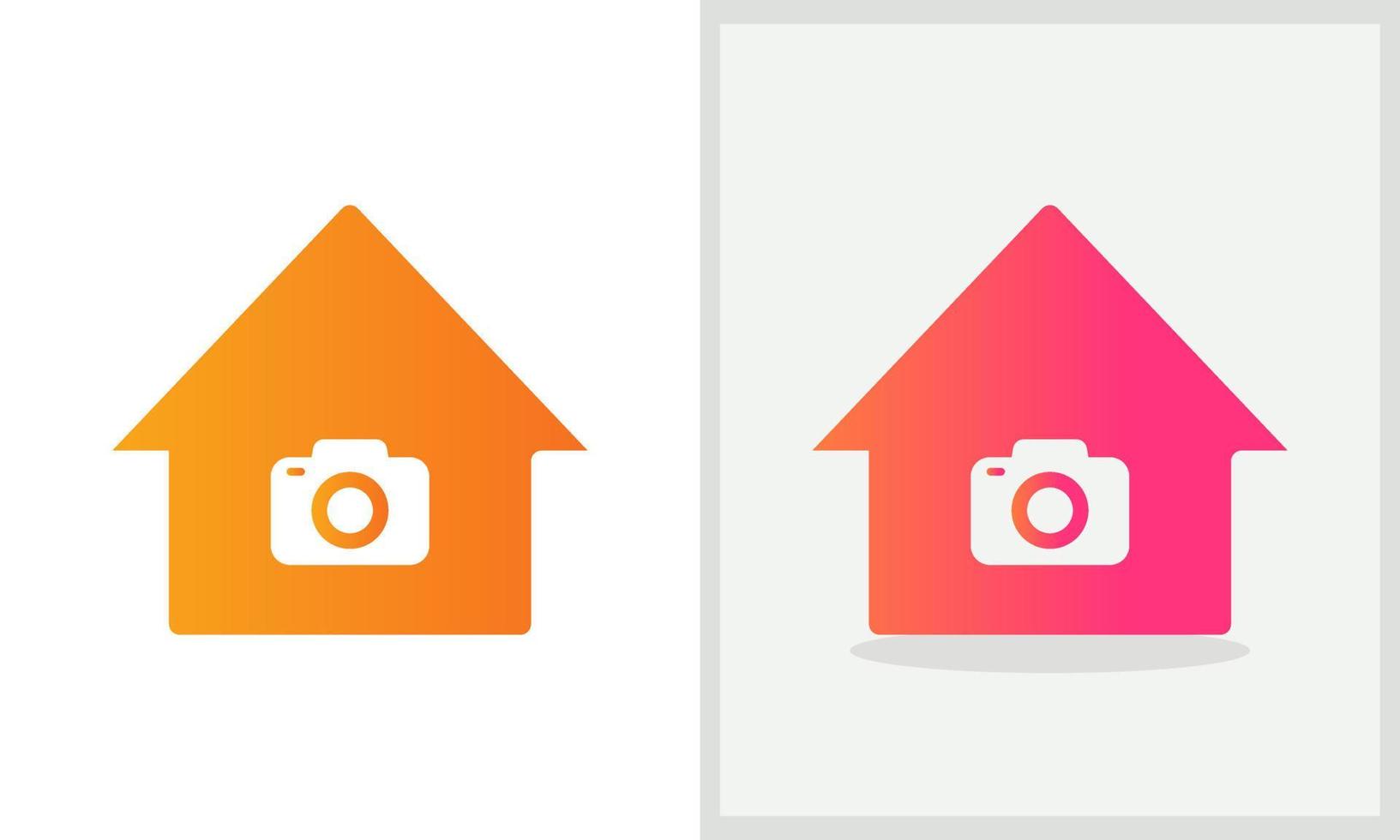 Camera House logo design. Home logo with Camera concept vector. Photography and Home logo design vector