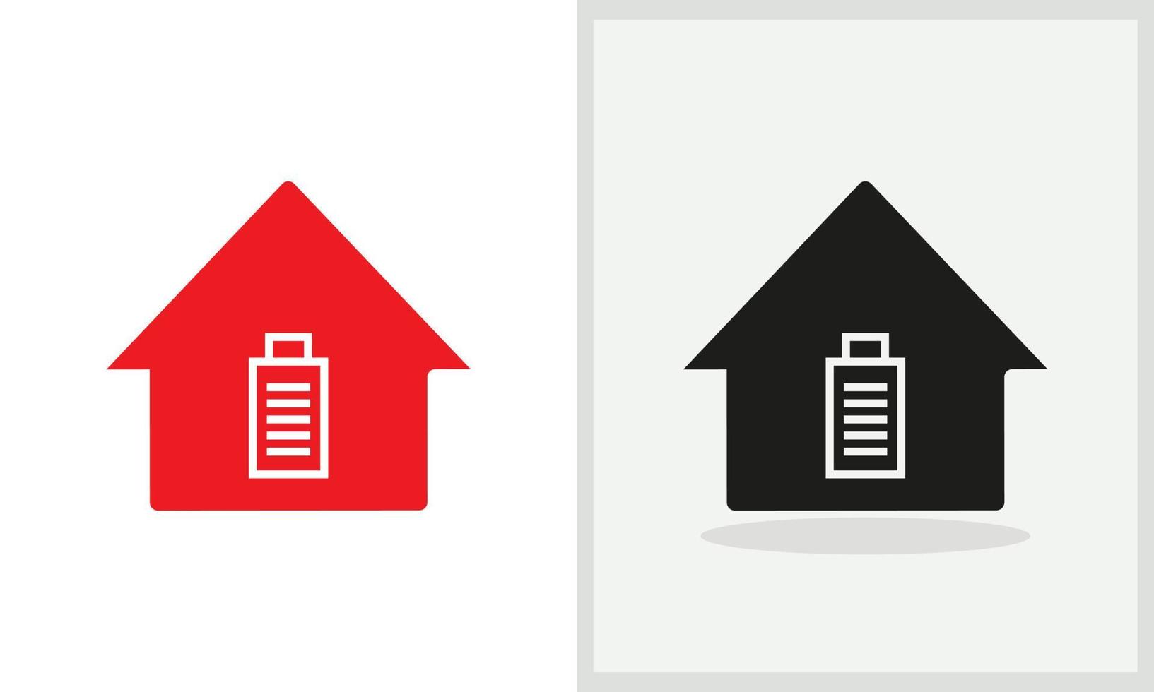 Battery House logo design. House logo with Battery concept vector. Battery and Home logo design vector