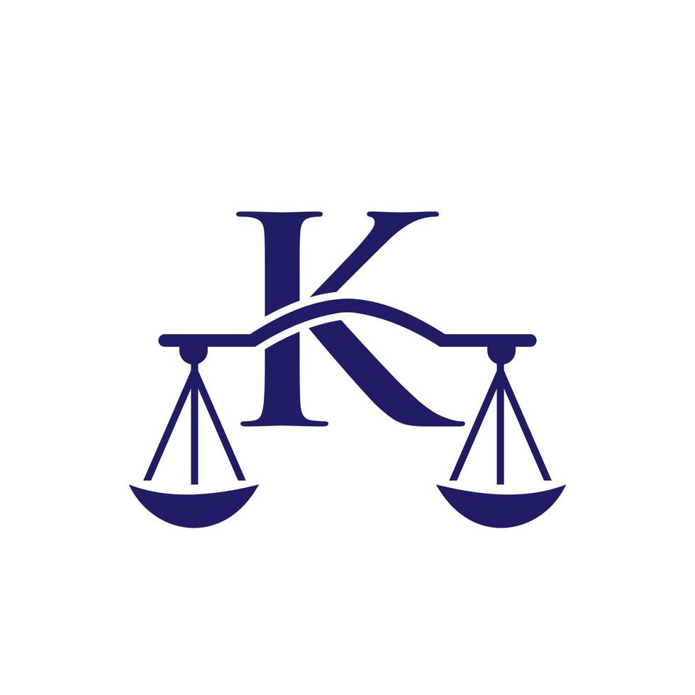 Attorney Law Firm Logo Design On Letter K Vector Template