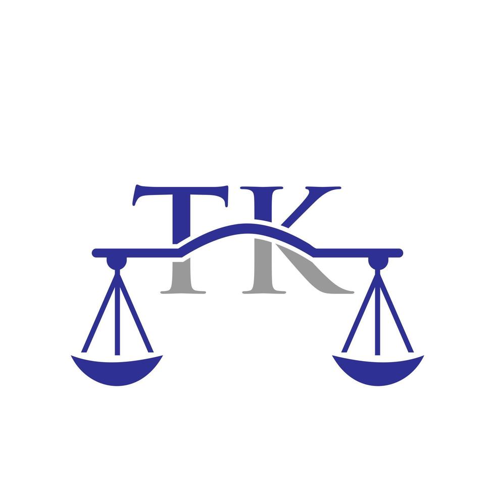 Law Firm Letter TK Logo Design. Law Attorney Sign vector